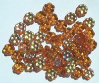 50 8mm Transparent Topaz AB Flower Beads